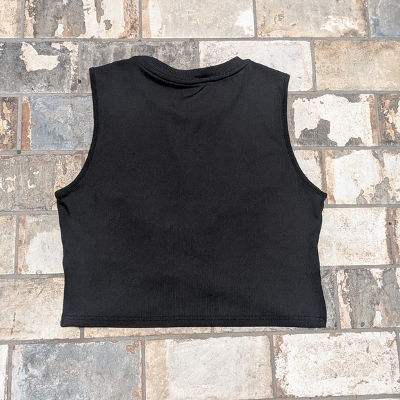 CIDER Women's Tank Top Size XL Black Cropped Top Cross Over - Picture 4 of 6